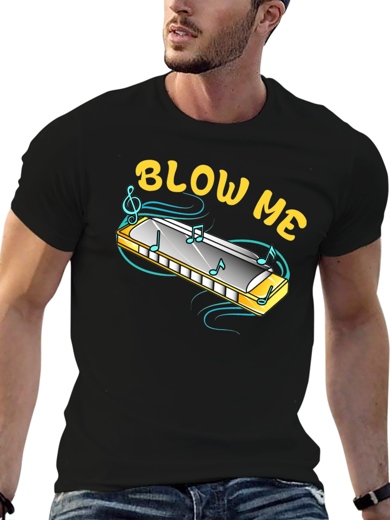 Blow Me Harmonica T-Shirt - Funny Music Tee