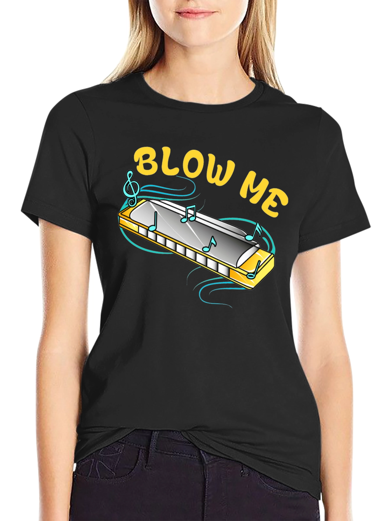 Blow Me Harmonica T-Shirt - Funny Music Tee