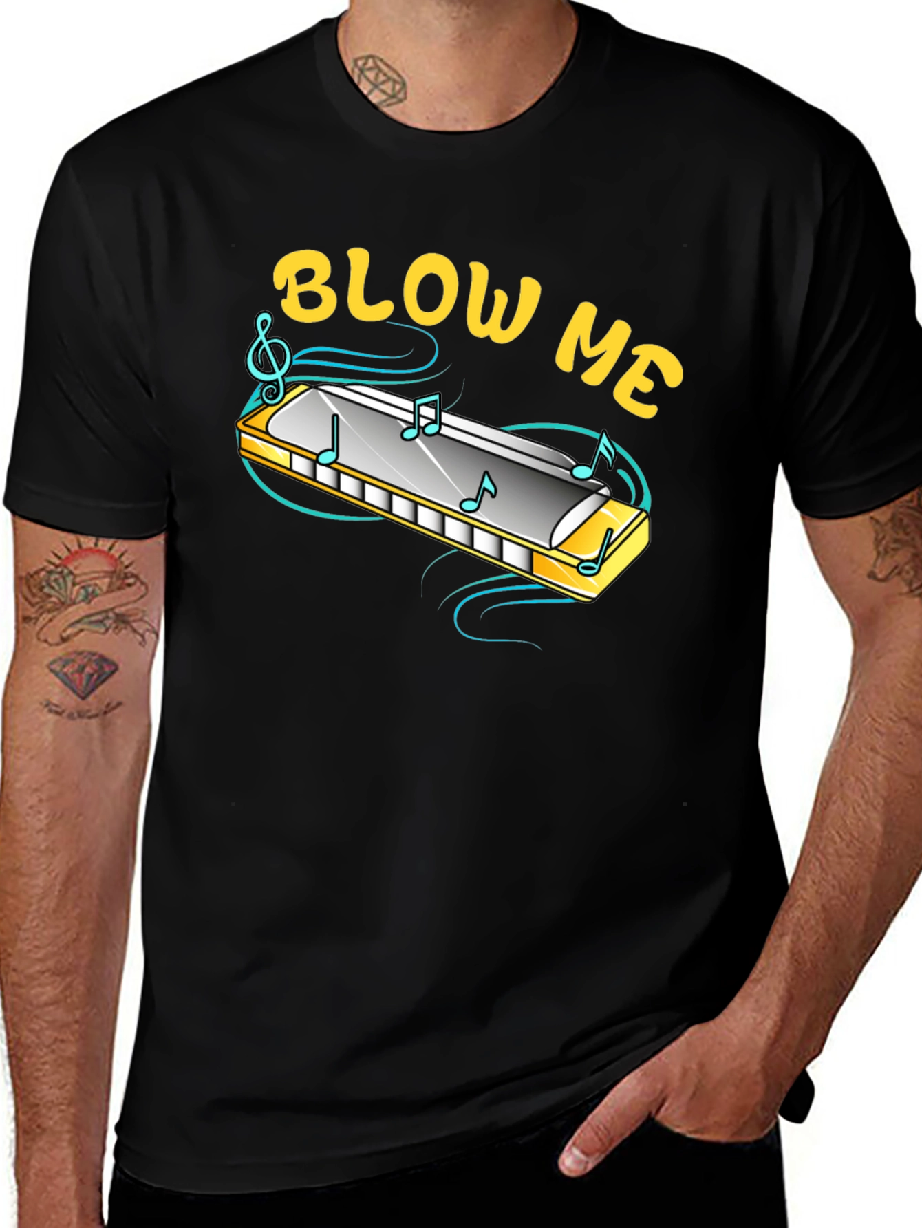 Blow Me Harmonica T-Shirt - Funny Music Tee