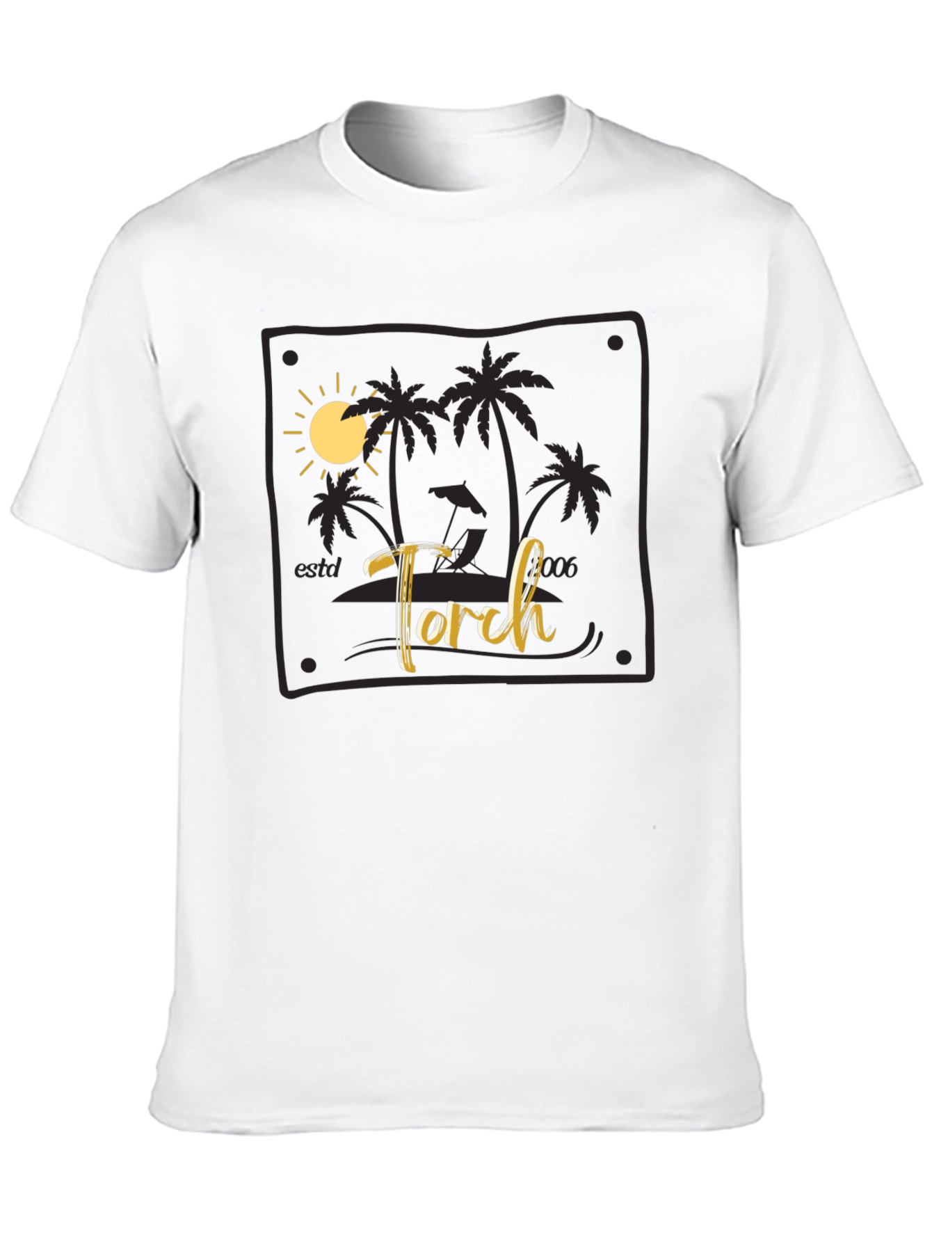 Torch Beach Scene Black T-Shirt