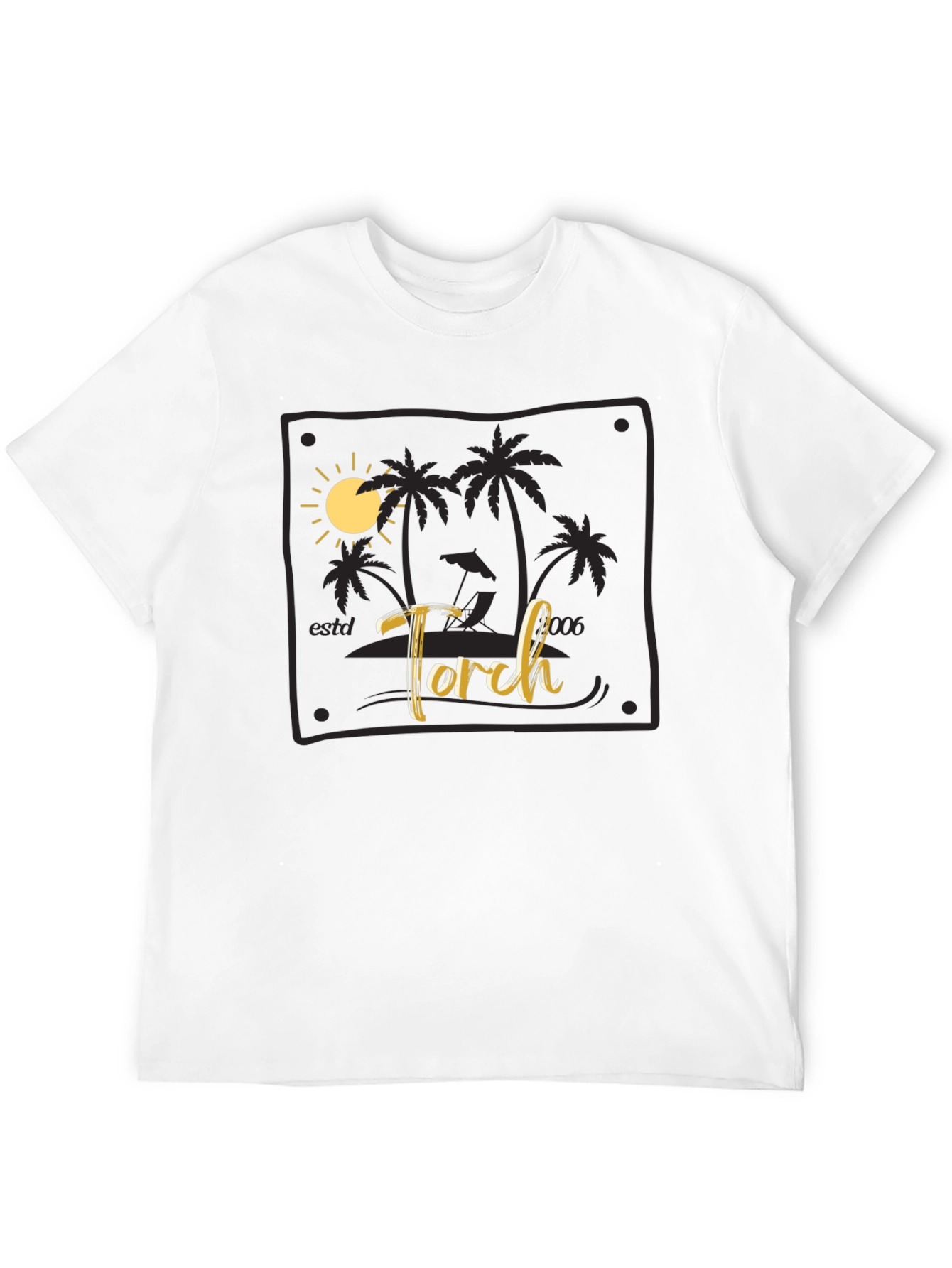 Torch Beach Scene Black T-Shirt