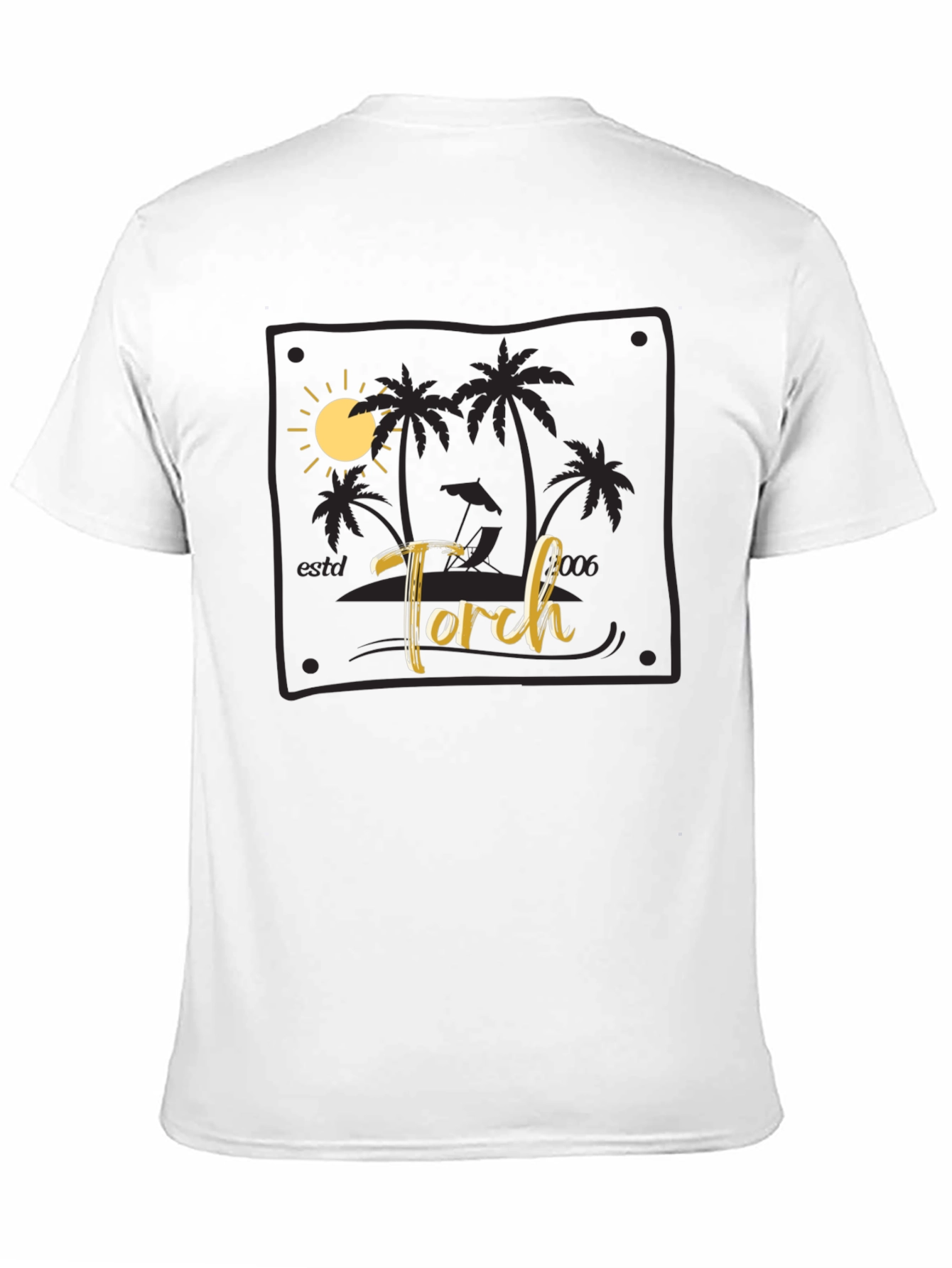 Torch Beach Scene Black T-Shirt