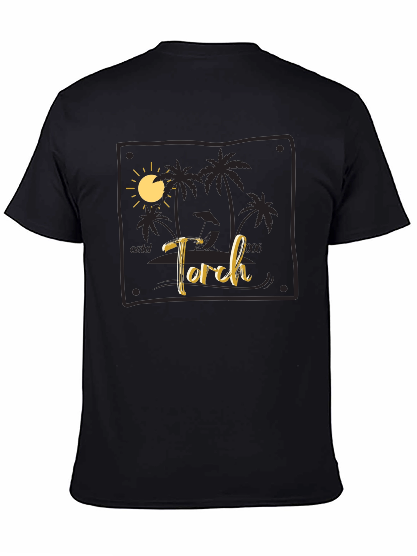 Torch Beach Scene Black T-Shirt