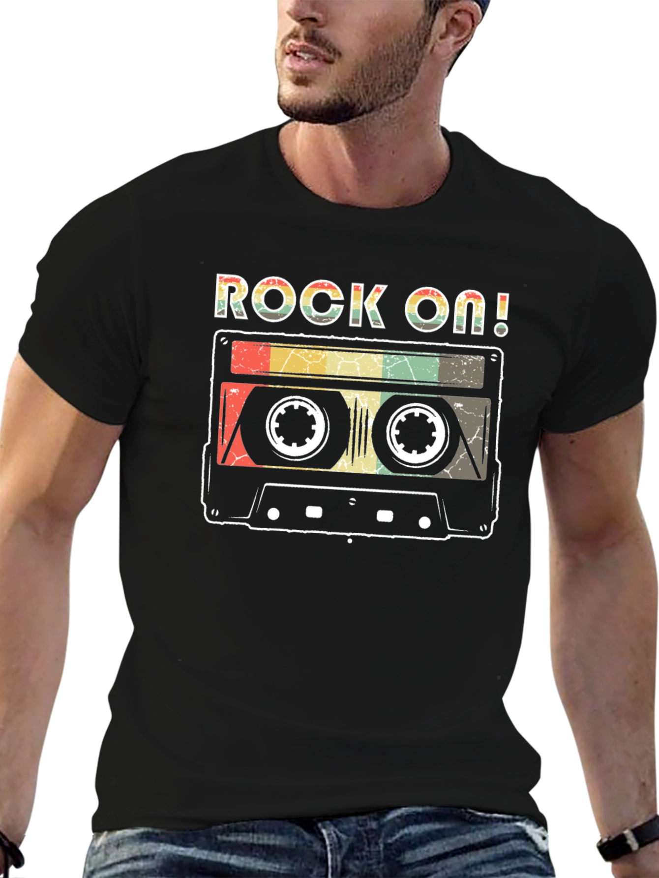 Rock On Retro Cassette Tape Graphic T-Shirt