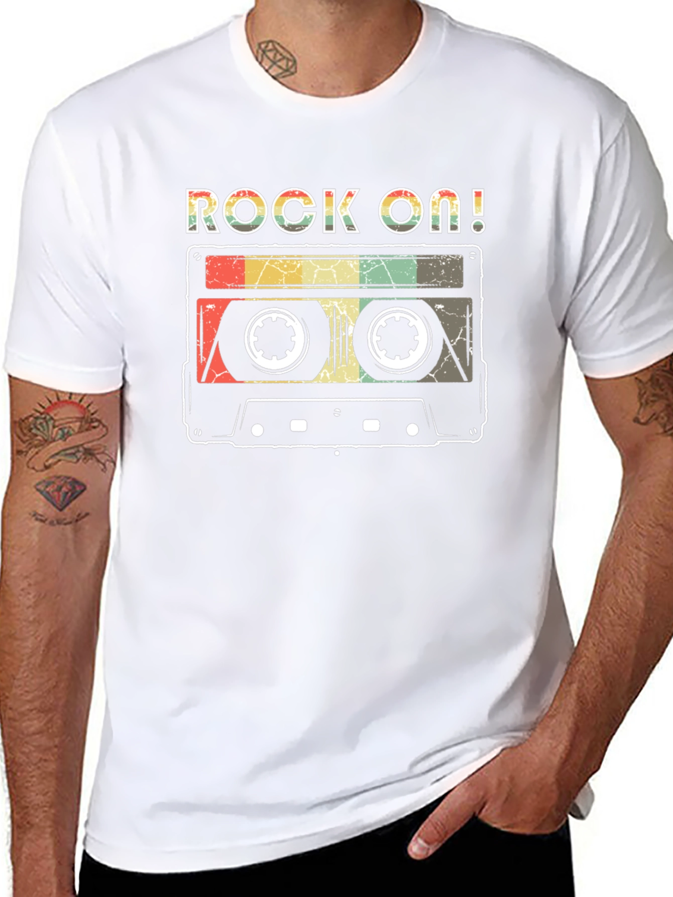 Rock On Retro Cassette Tape Graphic T-Shirt