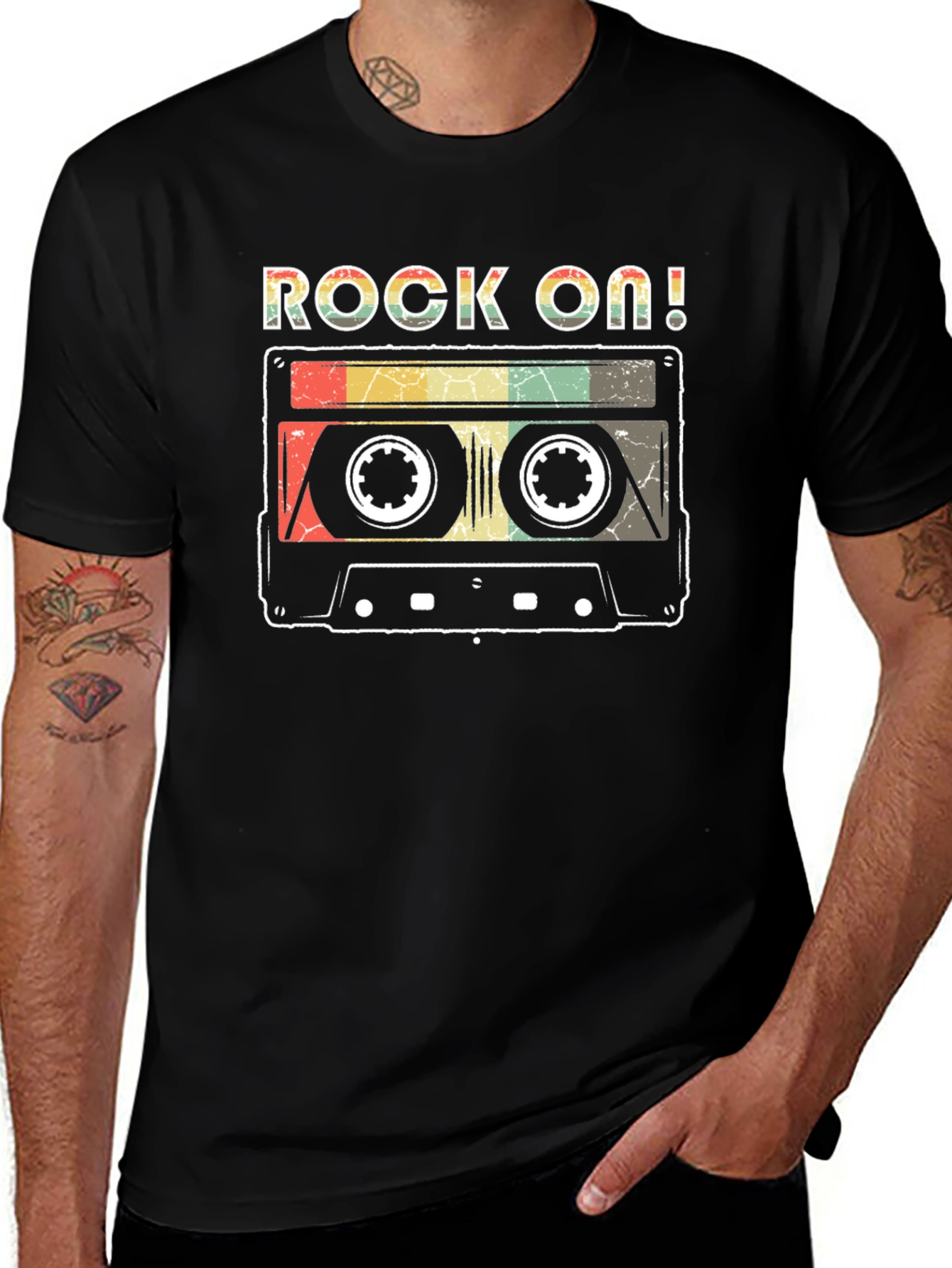 Rock On Retro Cassette Tape Graphic T-Shirt
