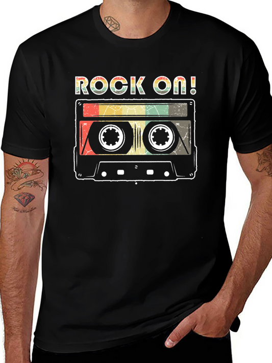 Rock On Retro Cassette Tape Graphic T-Shirt