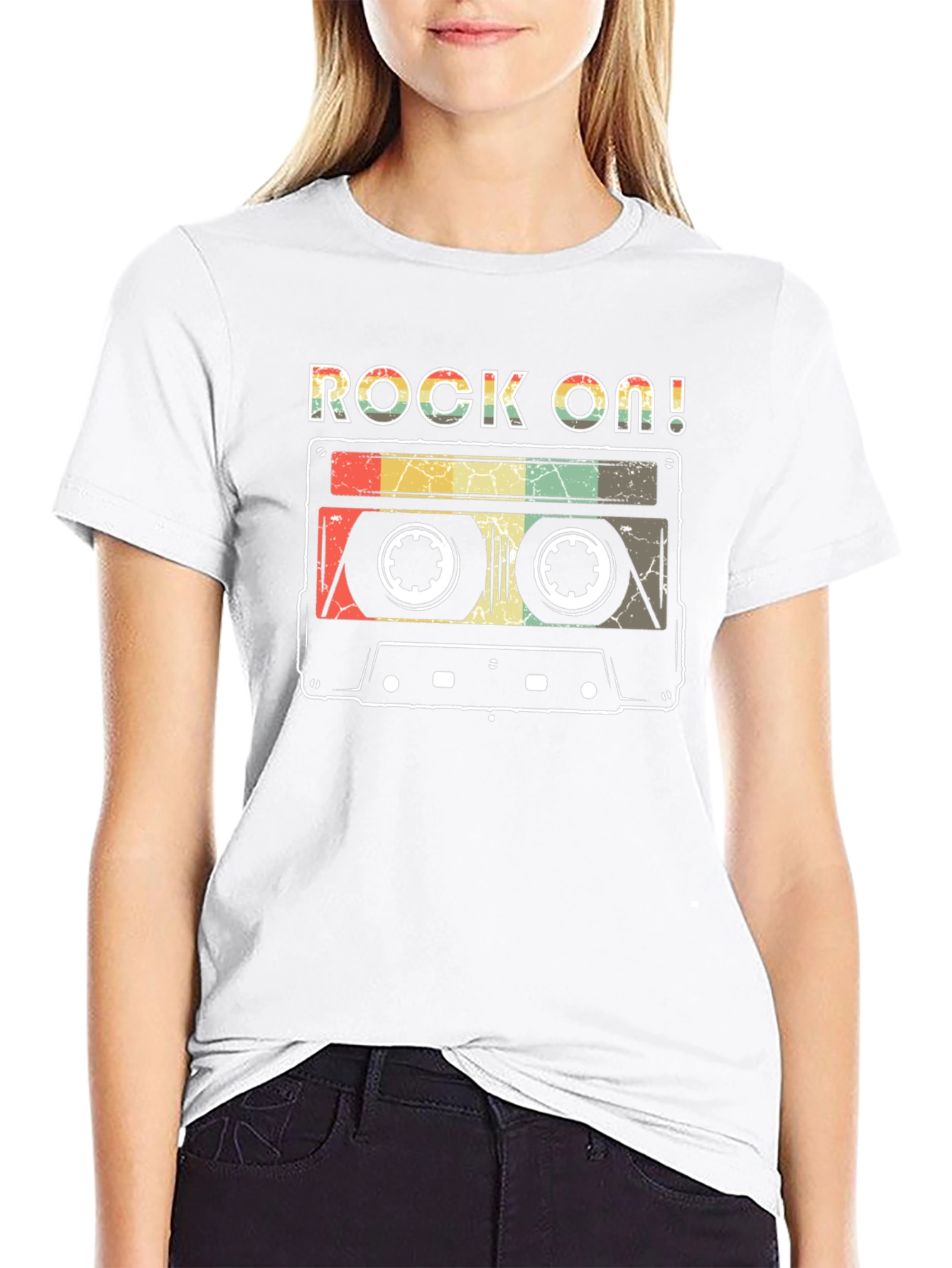 Rock On Retro Cassette Tape Graphic T-Shirt