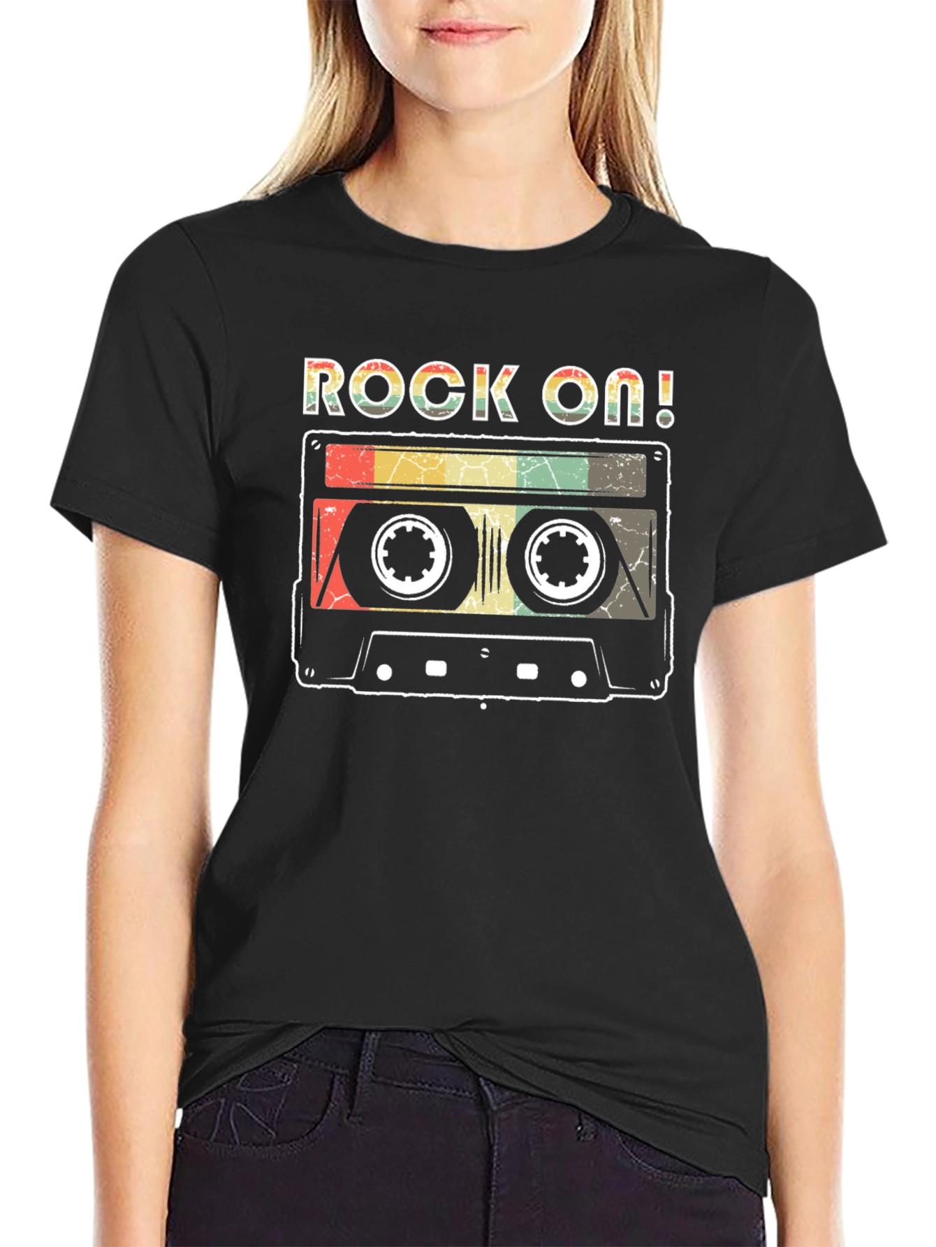Rock On Retro Cassette Tape Graphic T-Shirt