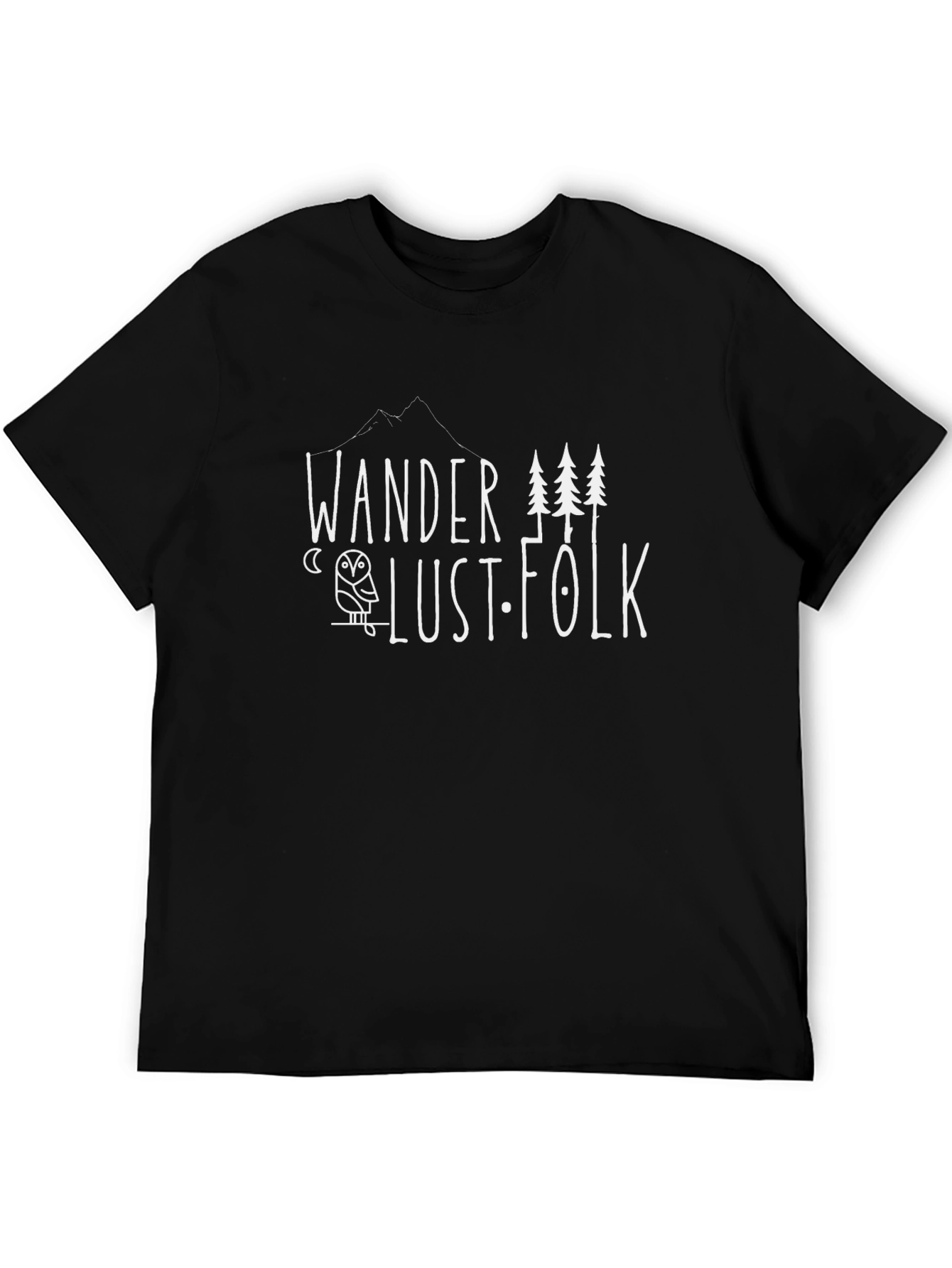 Wanderlust Folk Black Graphic T-Shirt