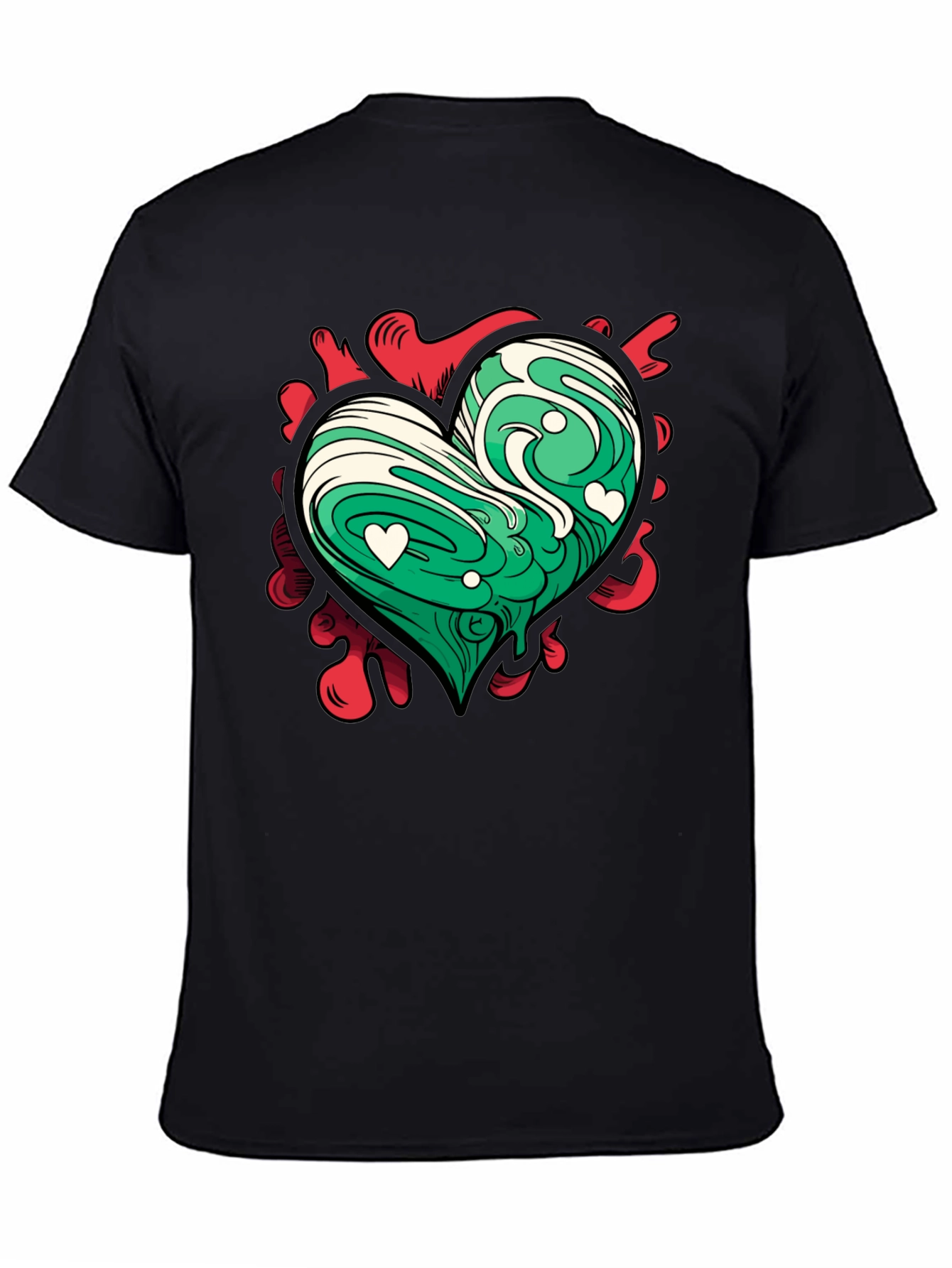 Heart Art Tee - Green Love Design