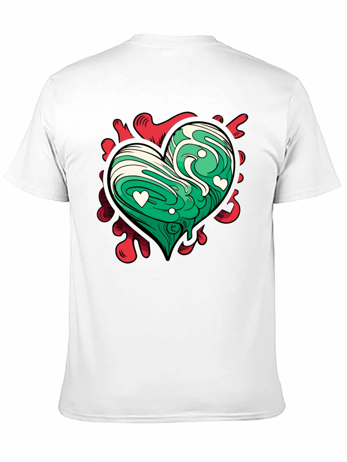 Heart Art Tee - Green Love Design