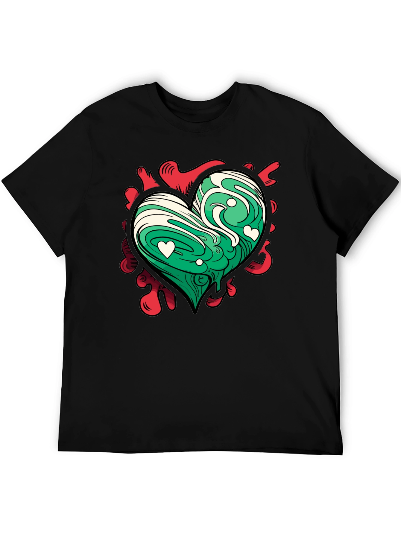 Heart Art Tee - Green Love Design