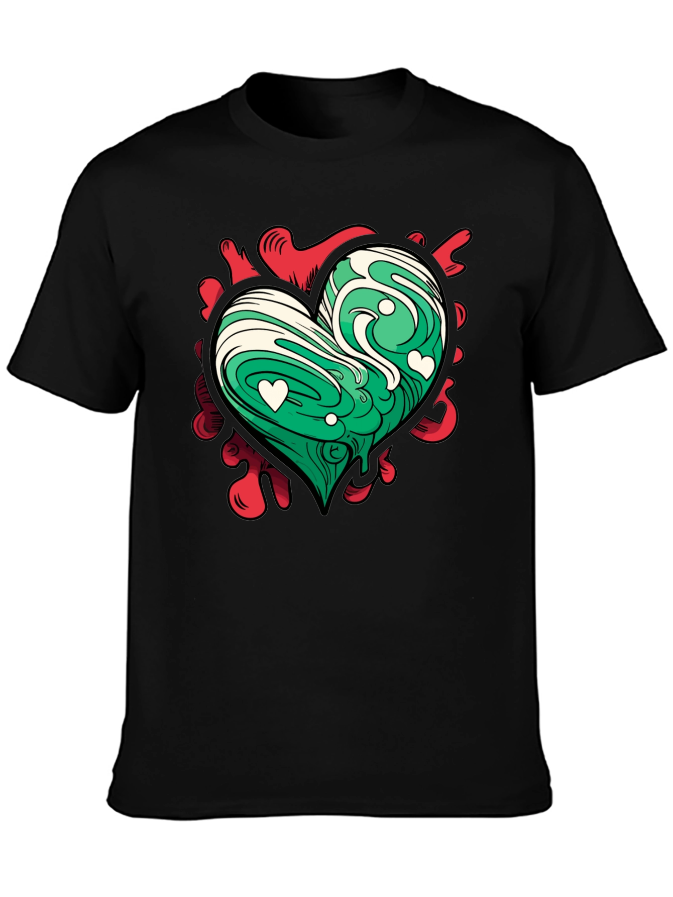 Heart Art Tee - Green Love Design