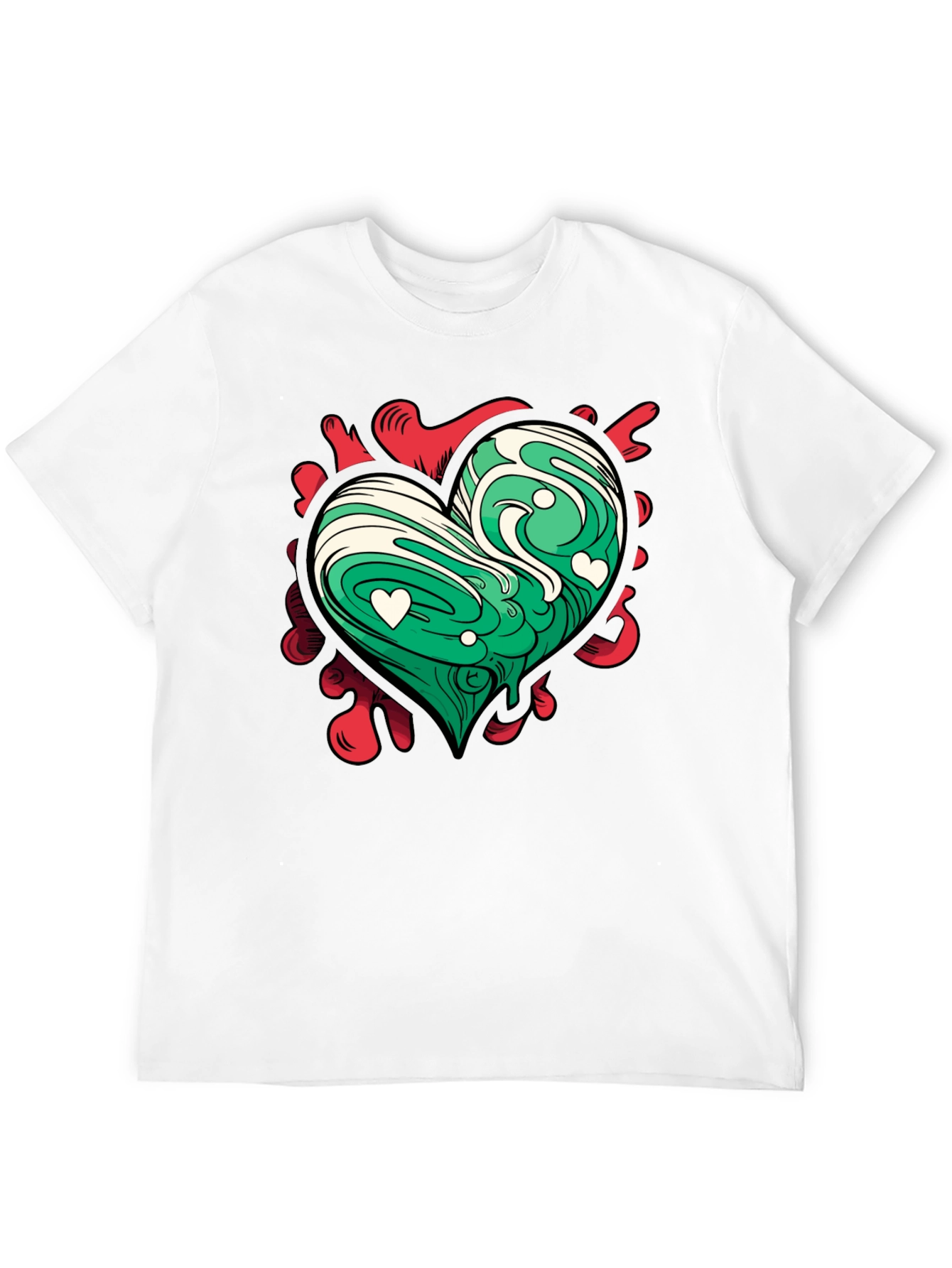 Heart Art Tee - Green Love Design
