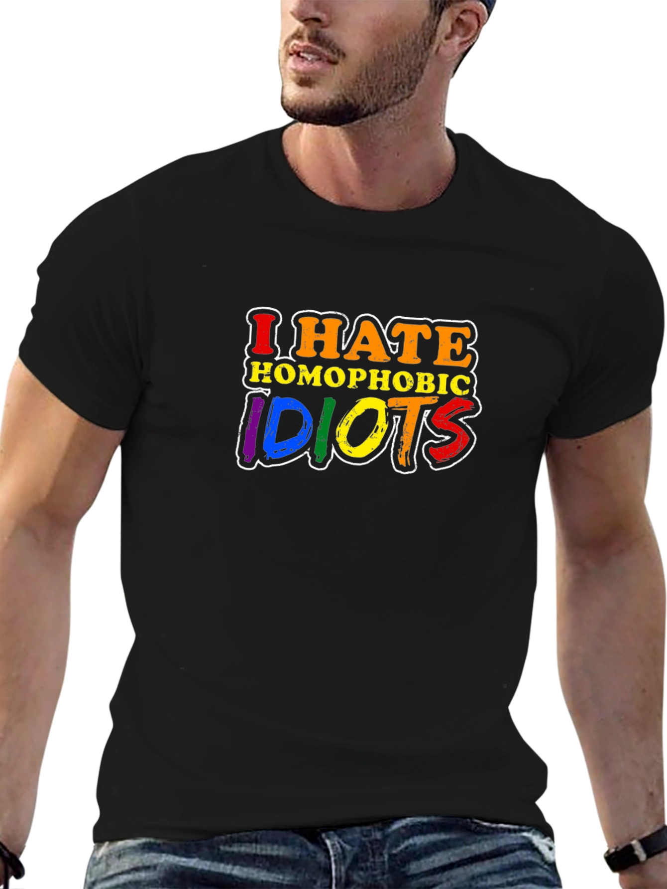 I Hate Homophobic Idiots T-Shirt LGBTQ Pride