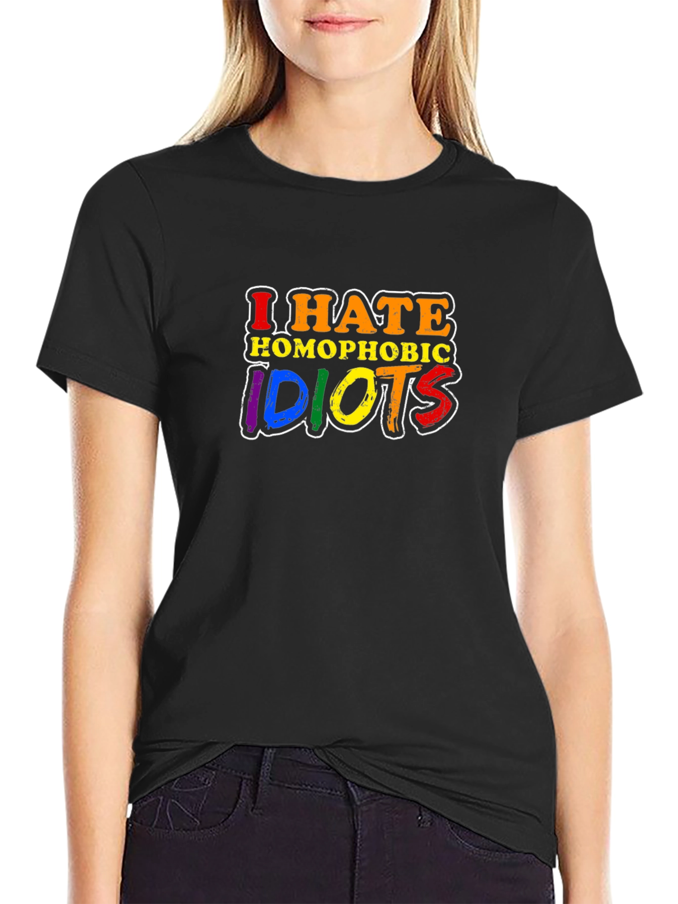 I Hate Homophobic Idiots T-Shirt LGBTQ Pride