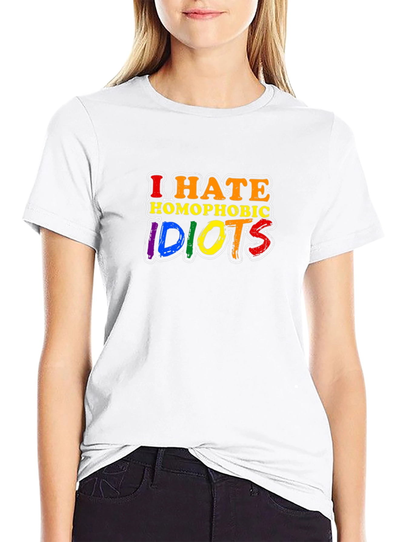 I Hate Homophobic Idiots T-Shirt LGBTQ Pride