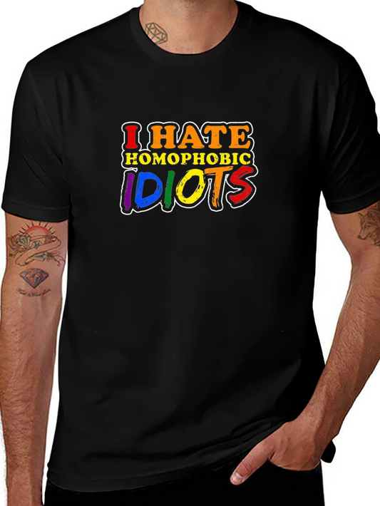 I Hate Homophobic Idiots T-Shirt LGBTQ Pride