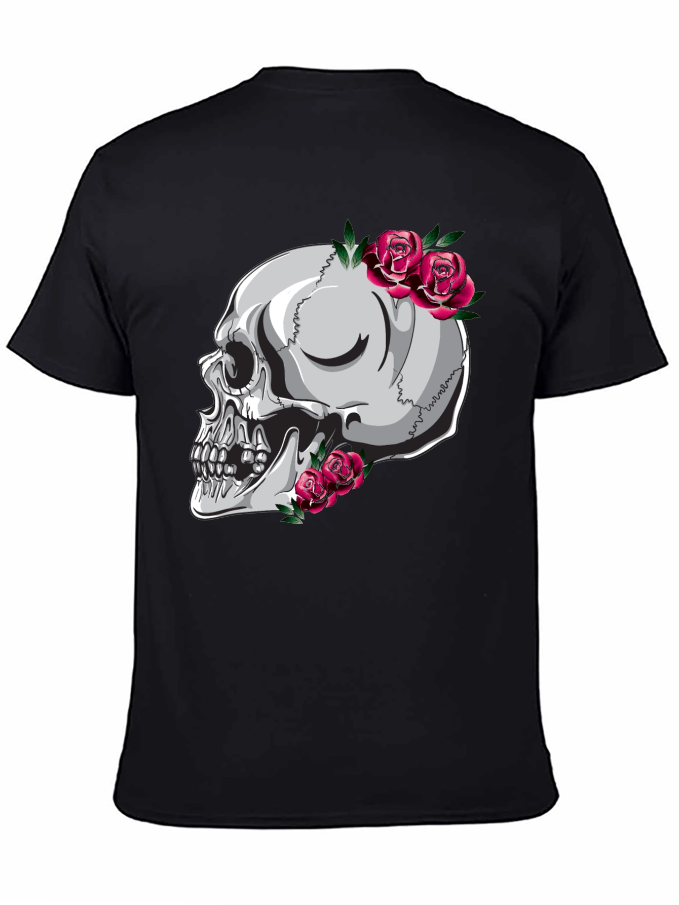 Skull and Roses Graphic Tee - Unique Design