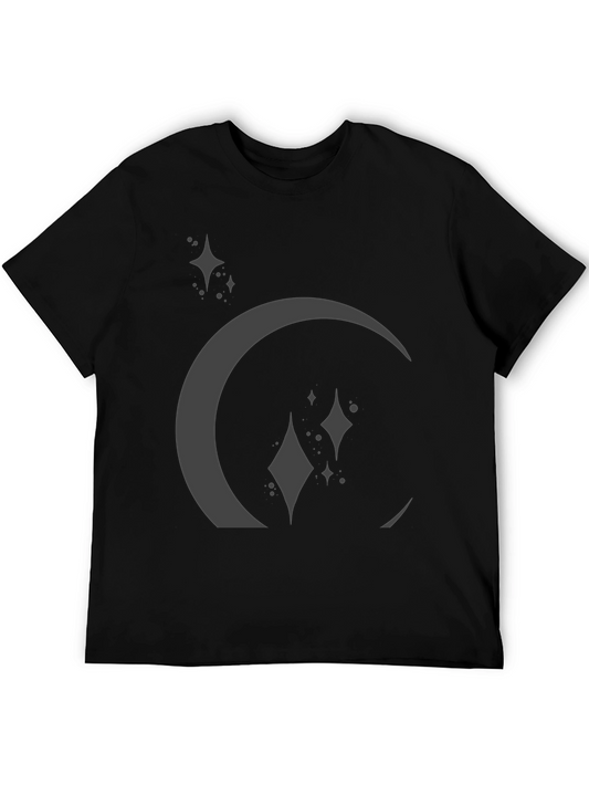 Crescent Moon Graphic Tee - Stylish Black T-Shirt