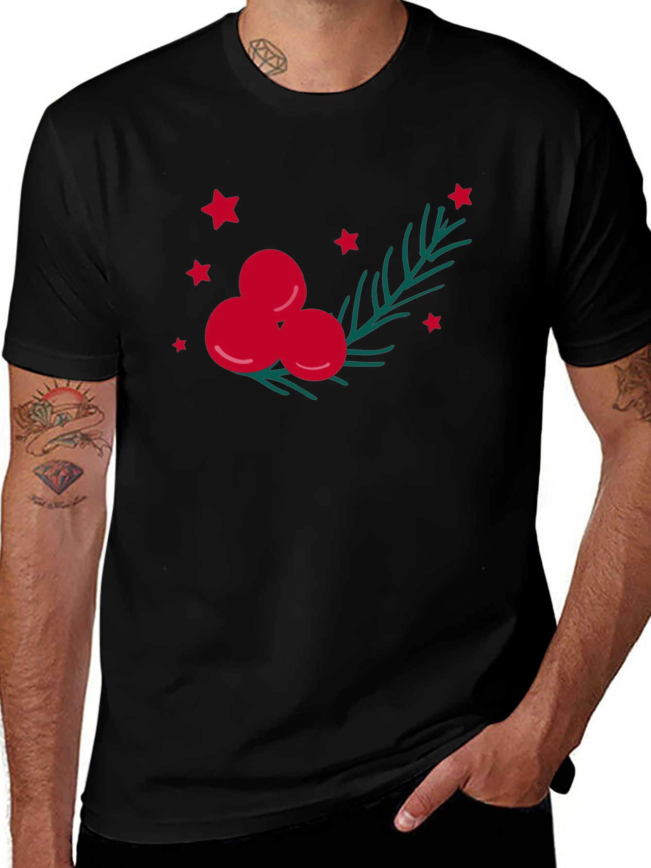 Festive Christmas Berry Graphic Tee