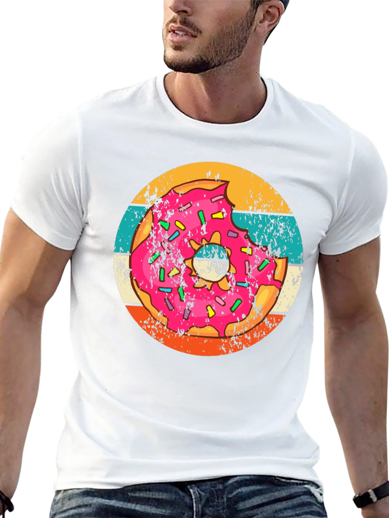 Retro Donut Graphic Tee - Trendy Comfort