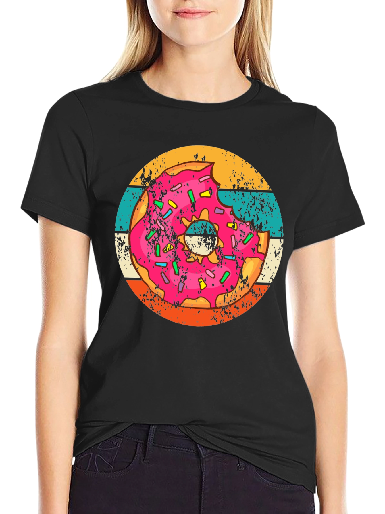 Retro Donut Graphic Tee - Trendy Comfort