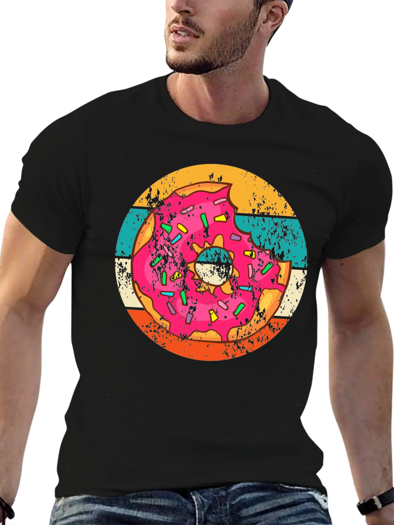 Retro Donut Graphic Tee - Trendy Comfort