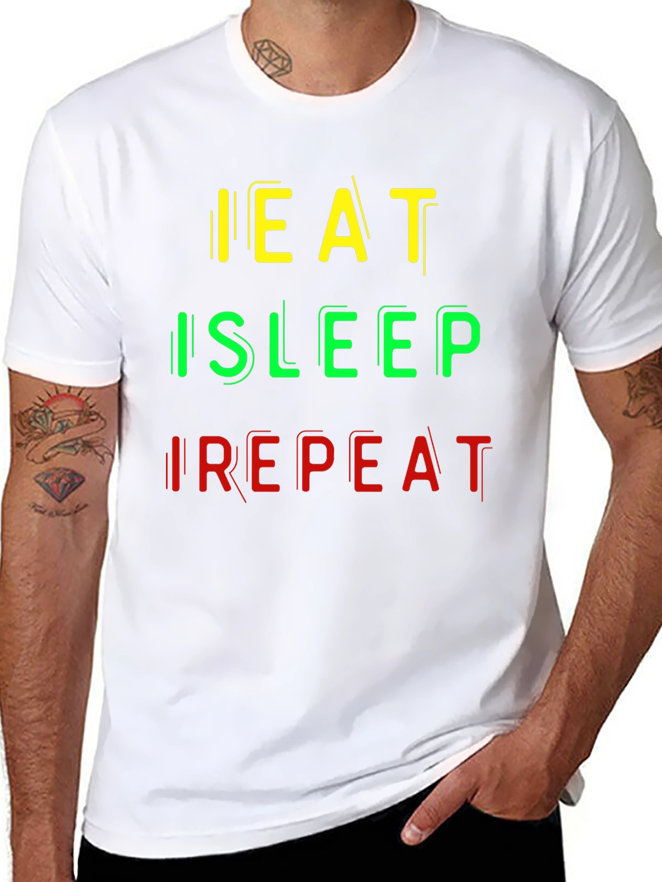 Eat Sleep Repeat Graphic Tee - Casual Comfort