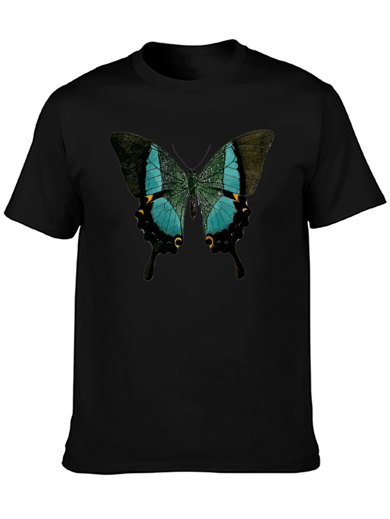 Butterfly Print Crew Neck Tee