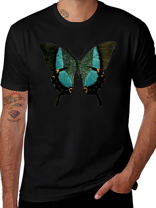 Butterfly Print Crew Neck Tee