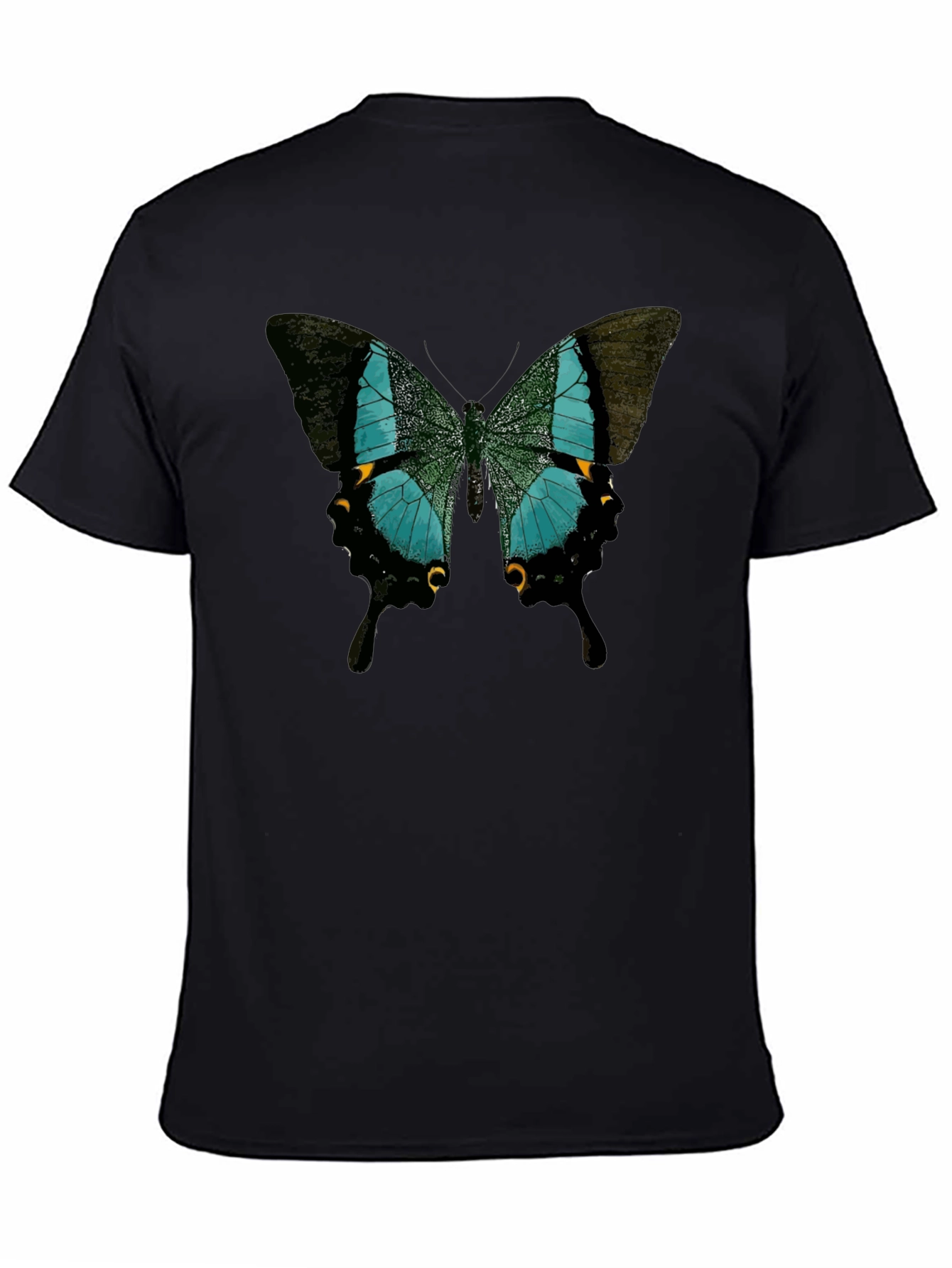Butterfly Print Crew Neck Tee
