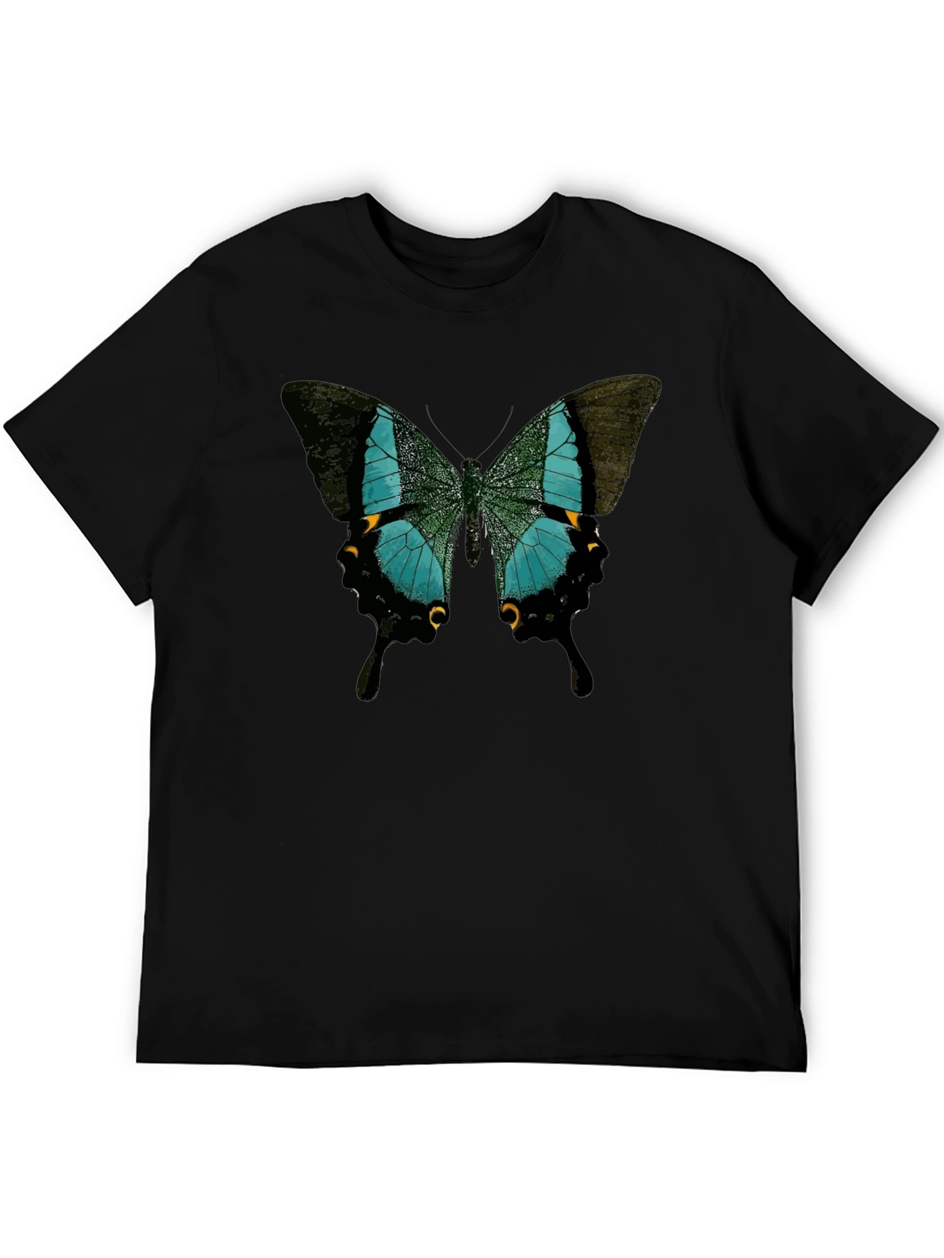 Butterfly Print Crew Neck Tee