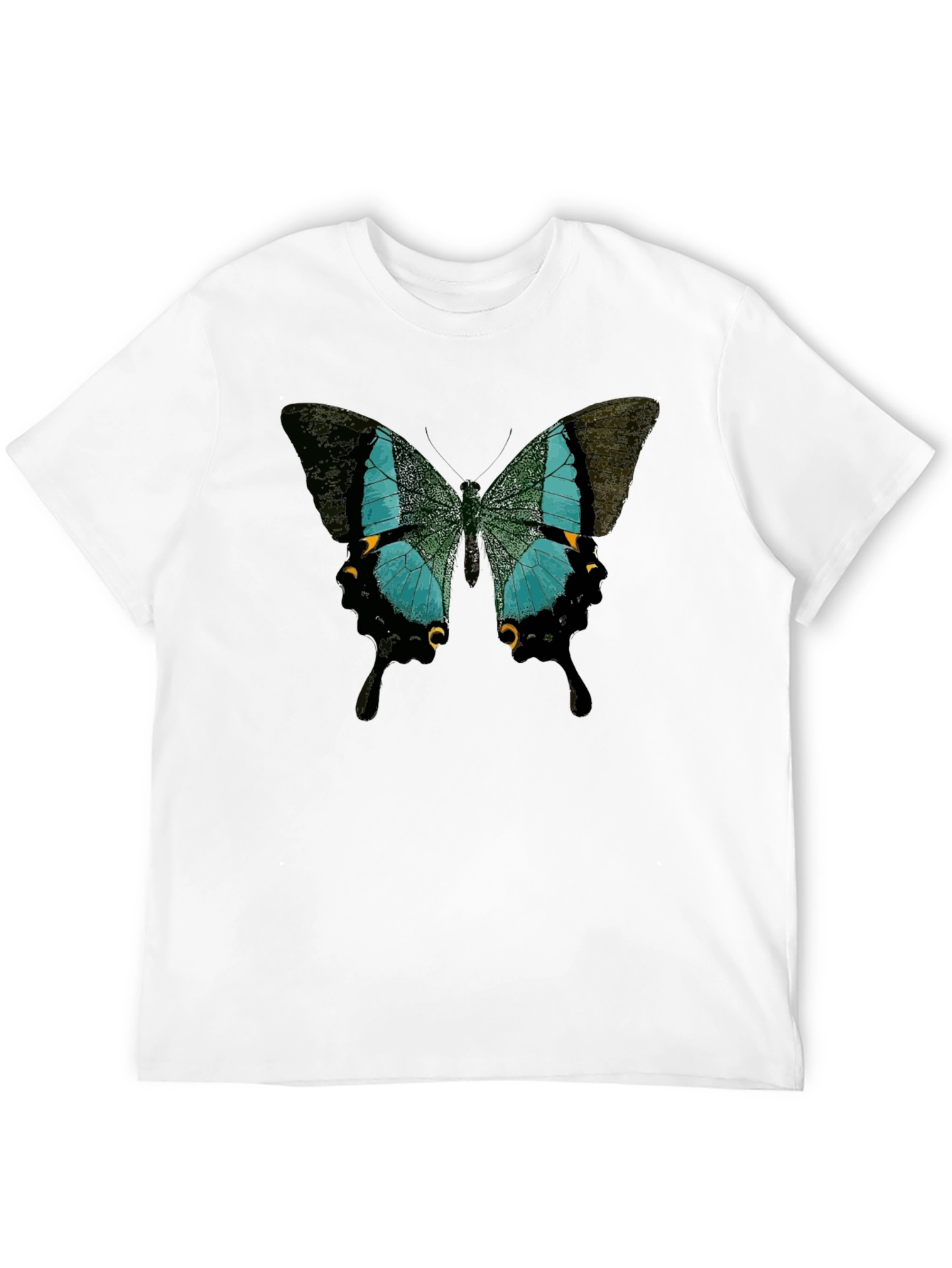 Butterfly Print Crew Neck Tee
