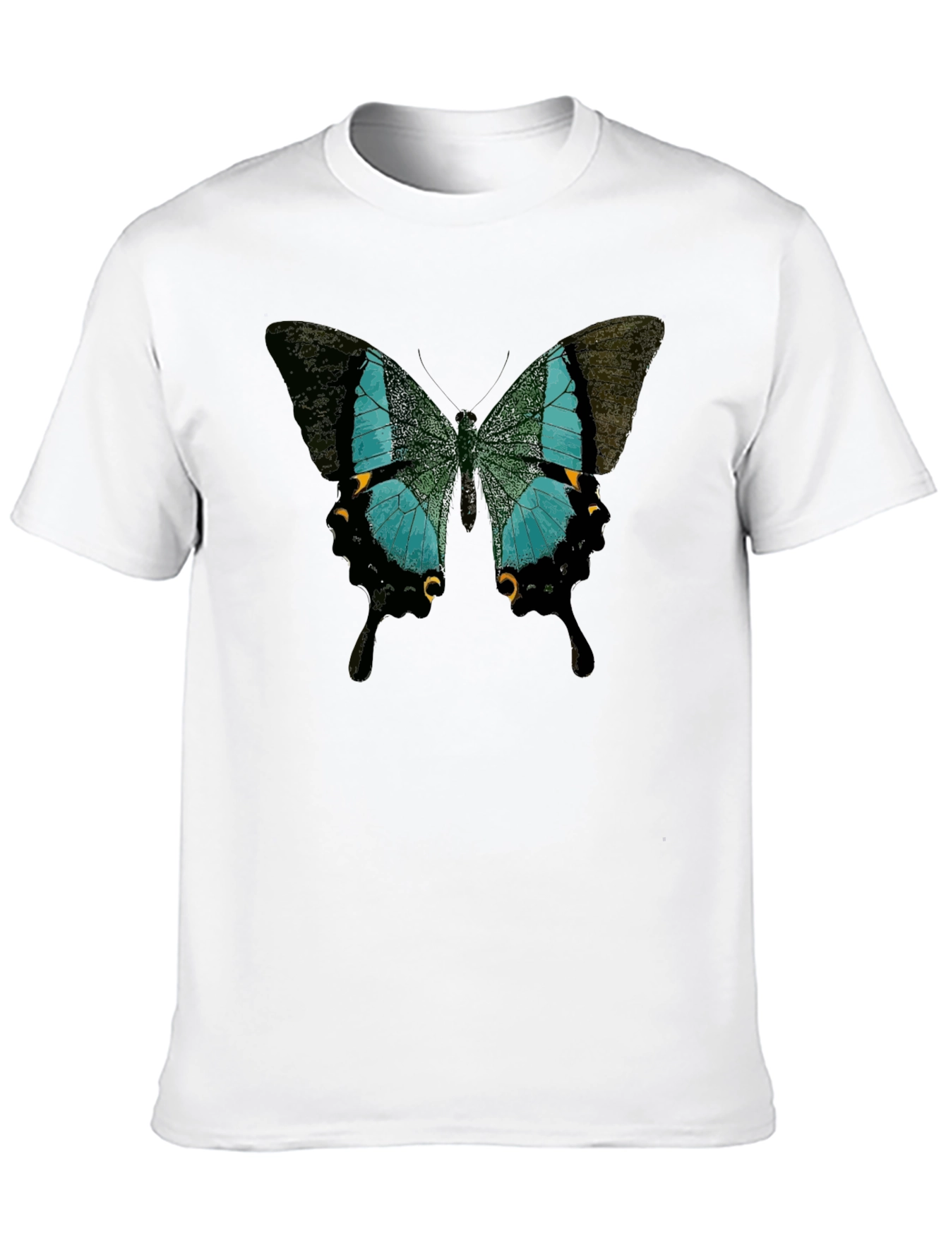 Butterfly Print Crew Neck Tee
