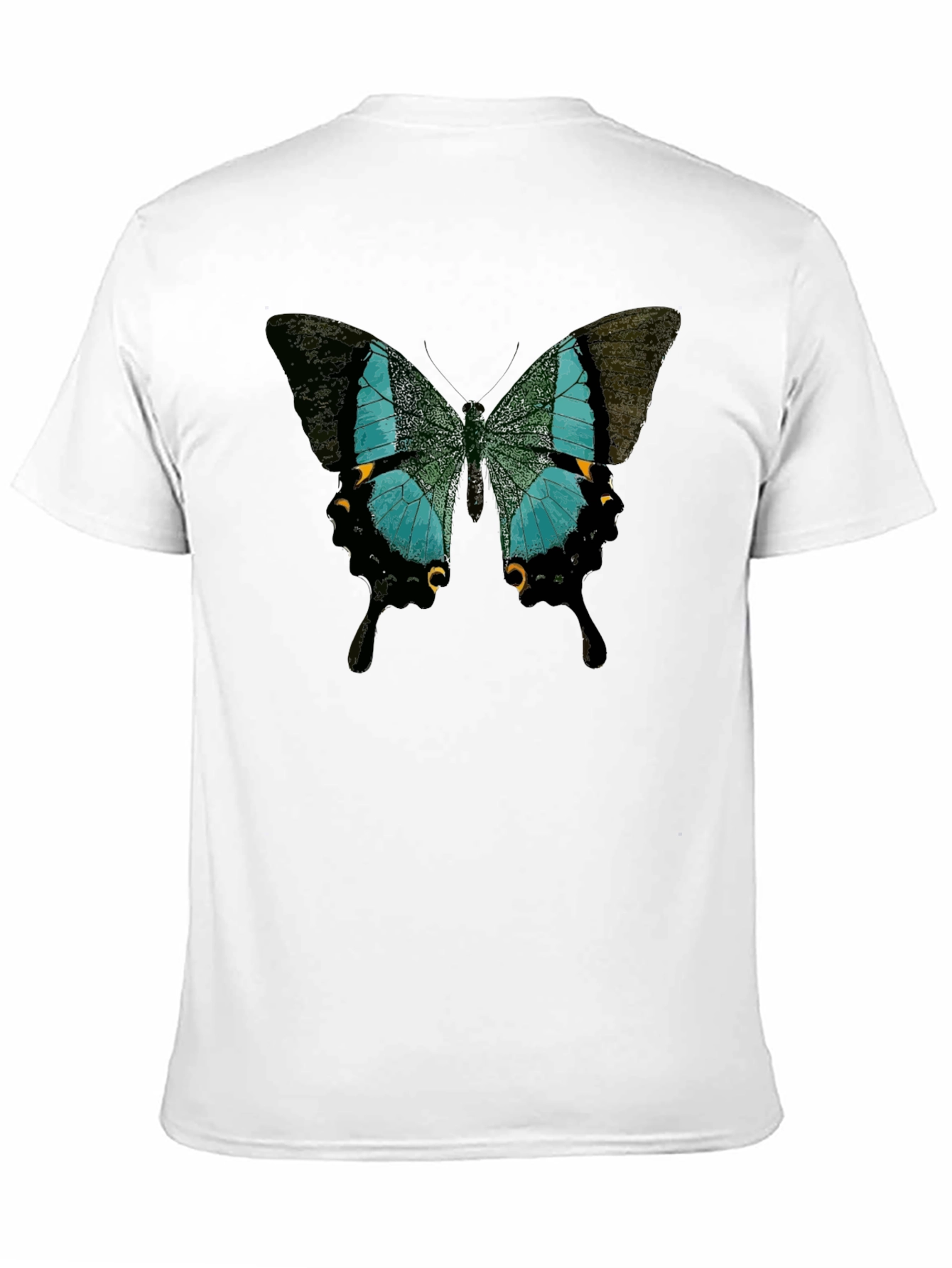 Butterfly Print Crew Neck Tee