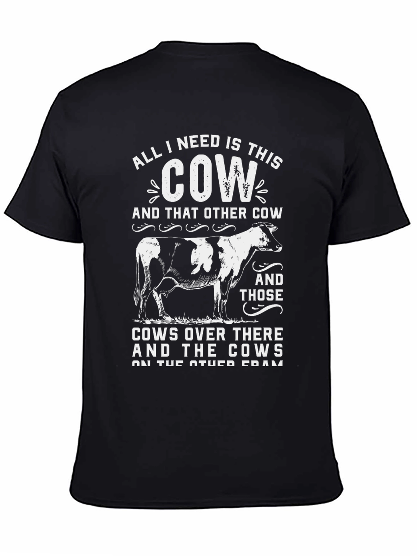 Funny Cow Lover Black T-Shirt