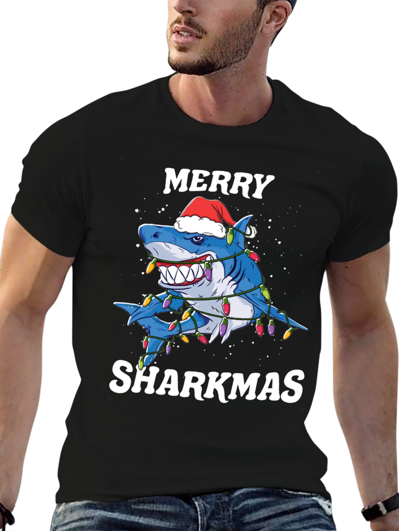Merry Sharkmas Graphic T-Shirt