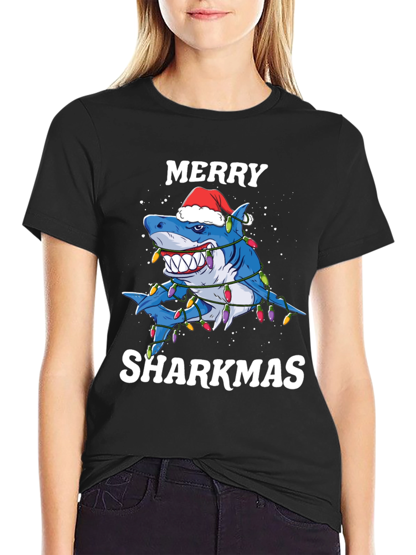Merry Sharkmas Graphic T-Shirt
