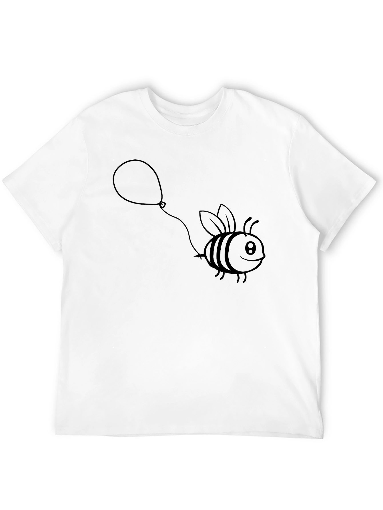 Bee with Balloon T-Shirt - Black Graphic Tee