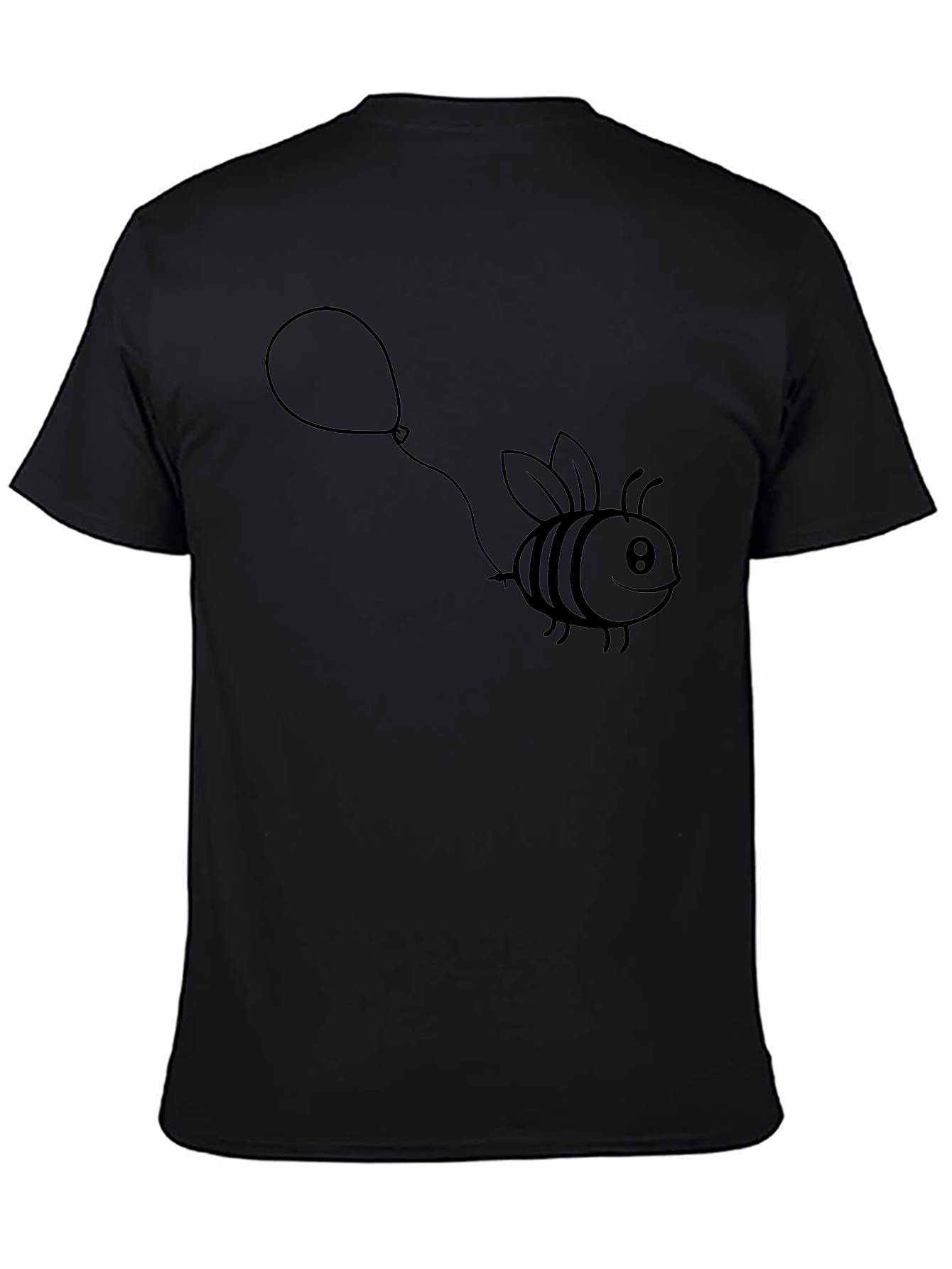 Bee with Balloon T-Shirt - Black Graphic Tee