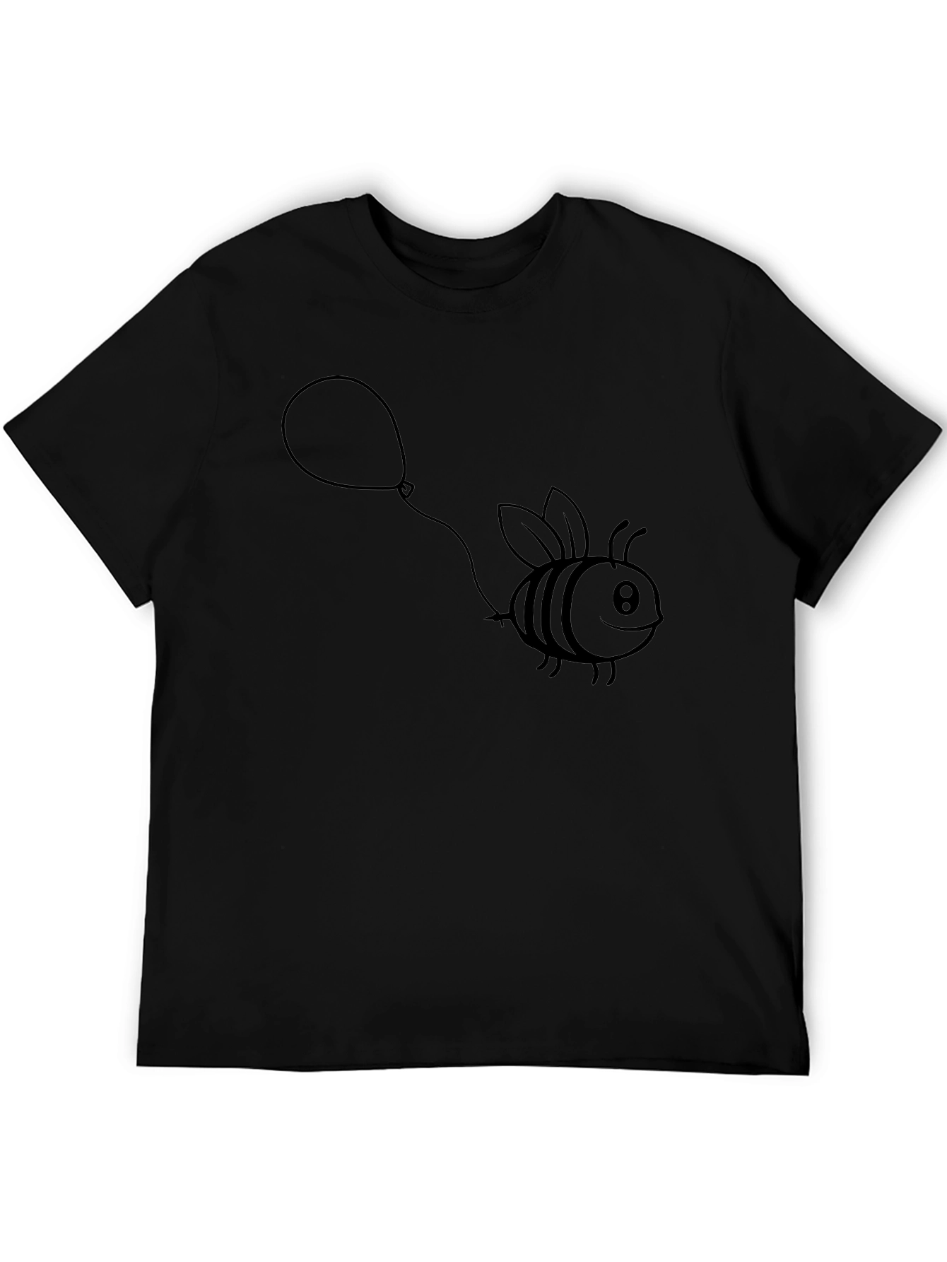 Bee with Balloon T-Shirt - Black Graphic Tee