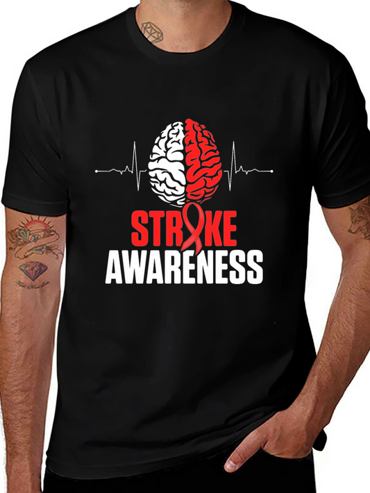 Stroke Awareness T-Shirt Brain Design Tee
