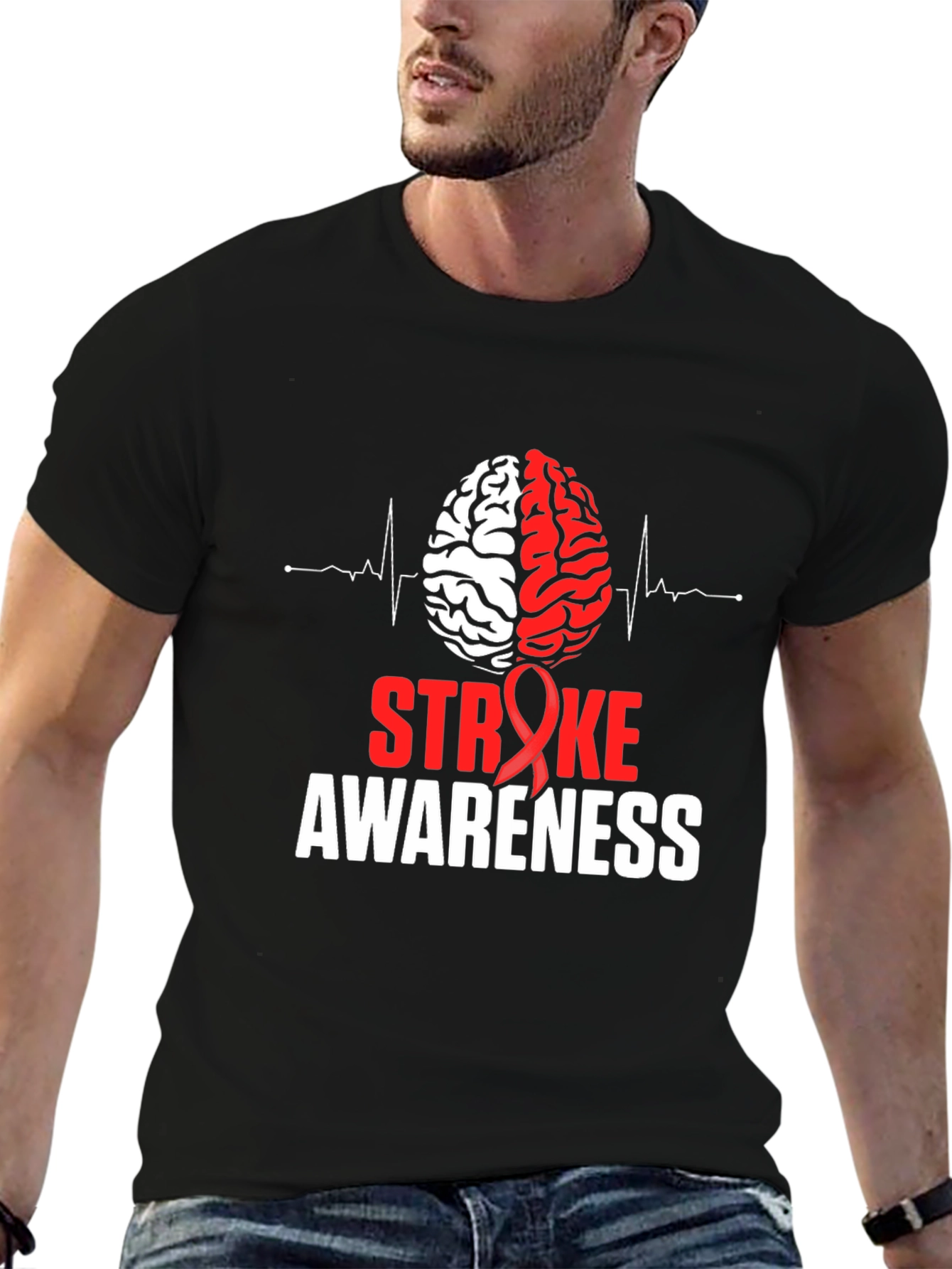Stroke Awareness T-Shirt Brain Design Tee