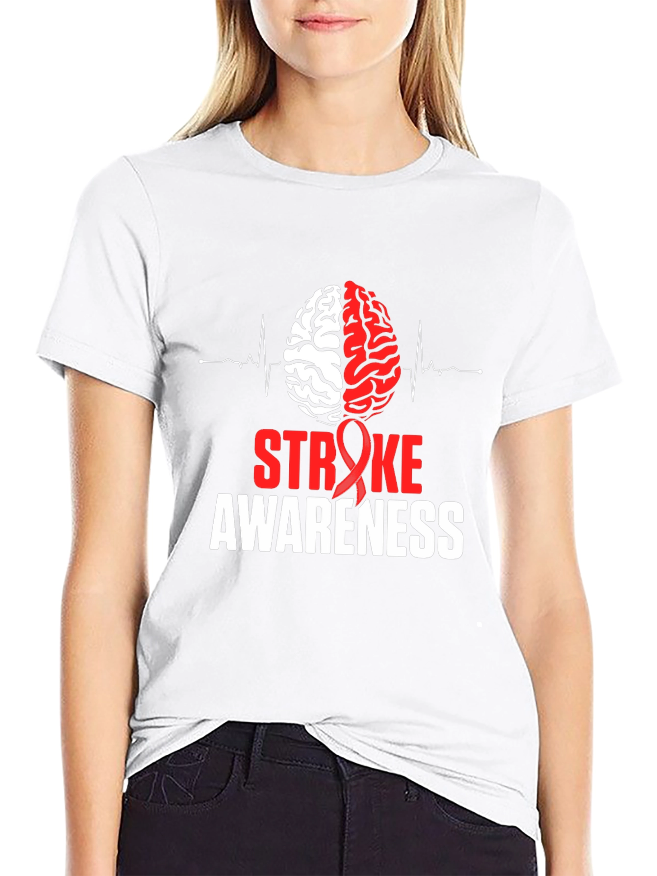 Stroke Awareness T-Shirt Brain Design Tee