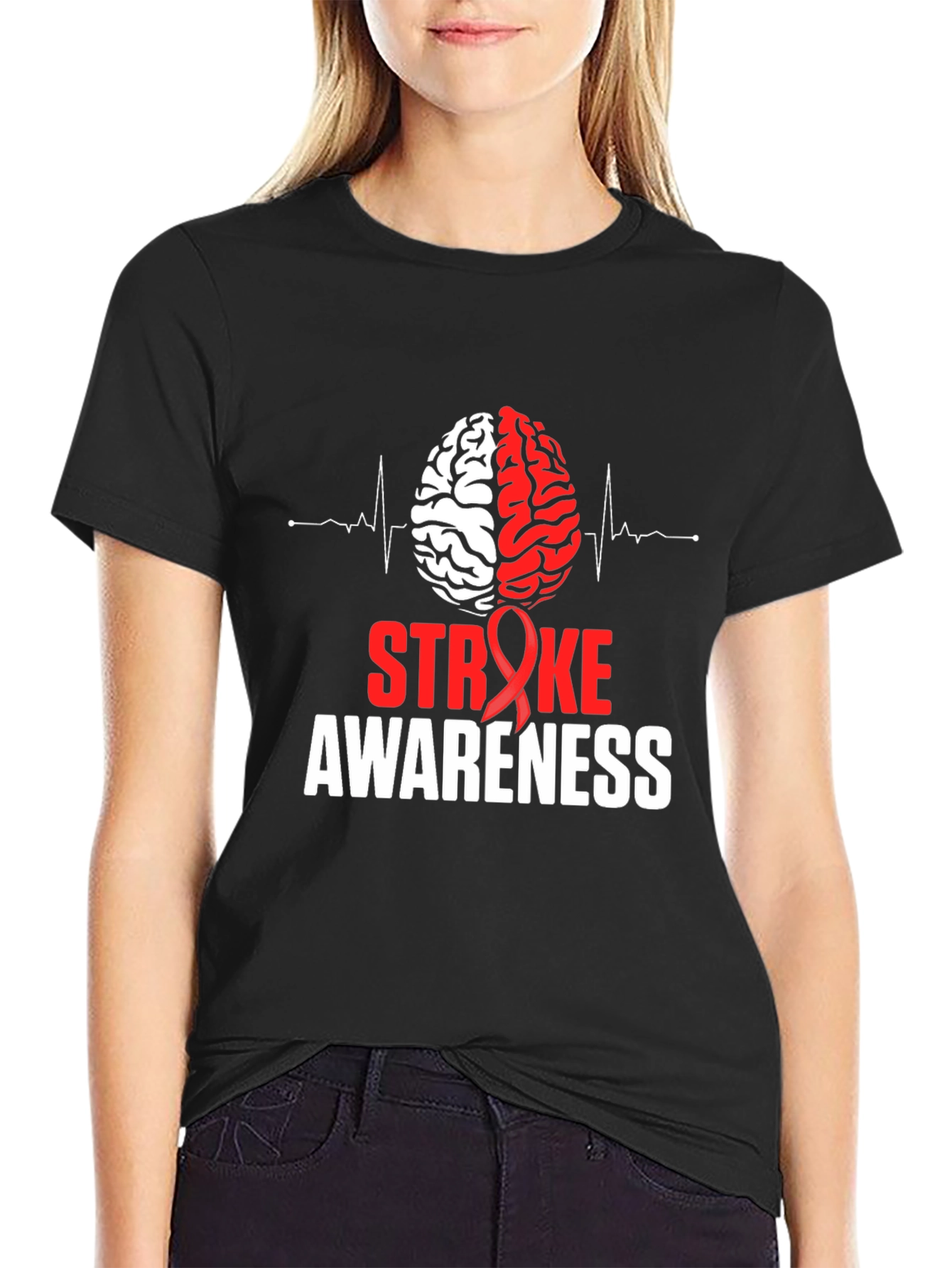Stroke Awareness T-Shirt Brain Design Tee