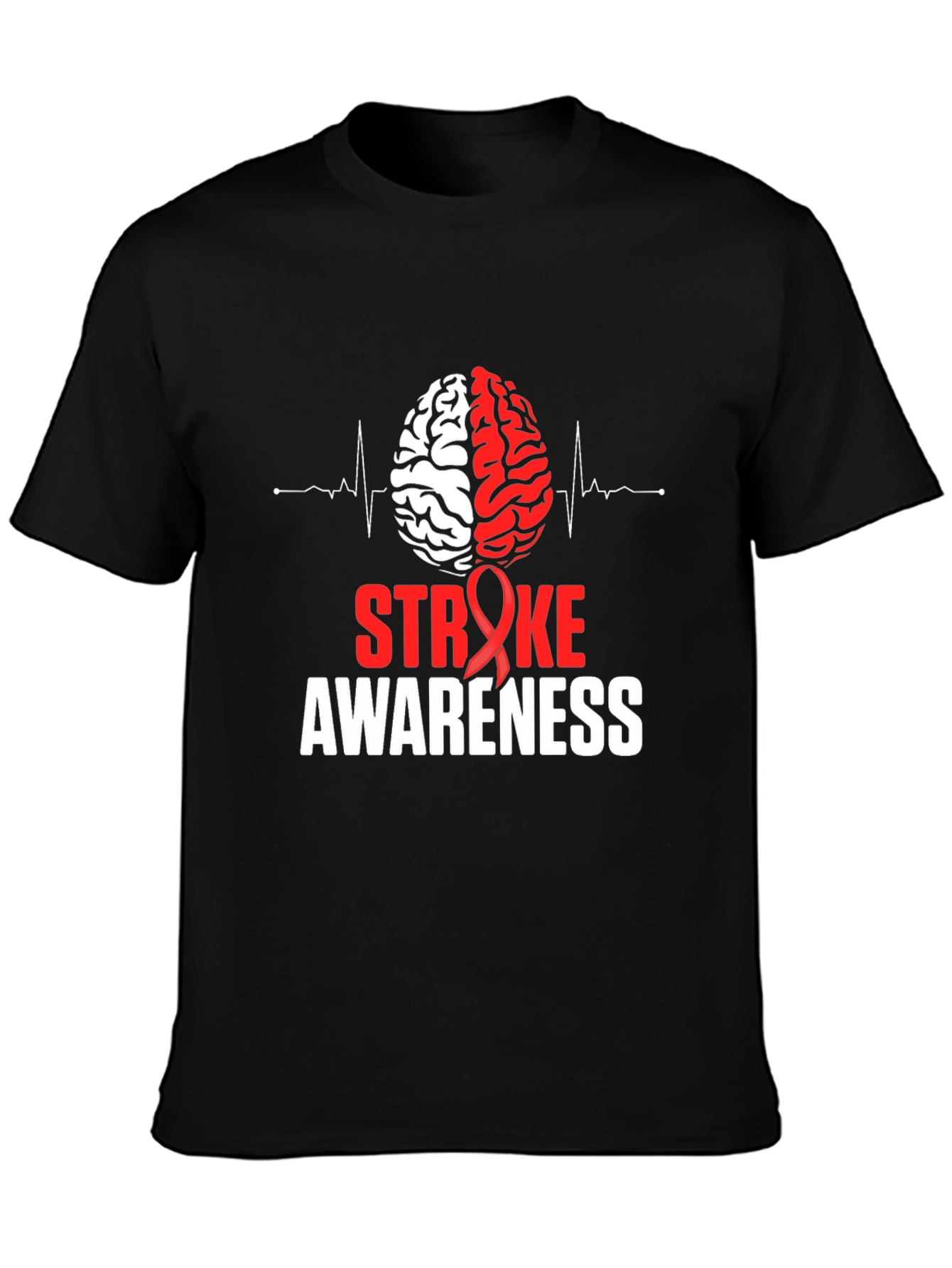 Stroke Awareness T-Shirt Brain Design Tee