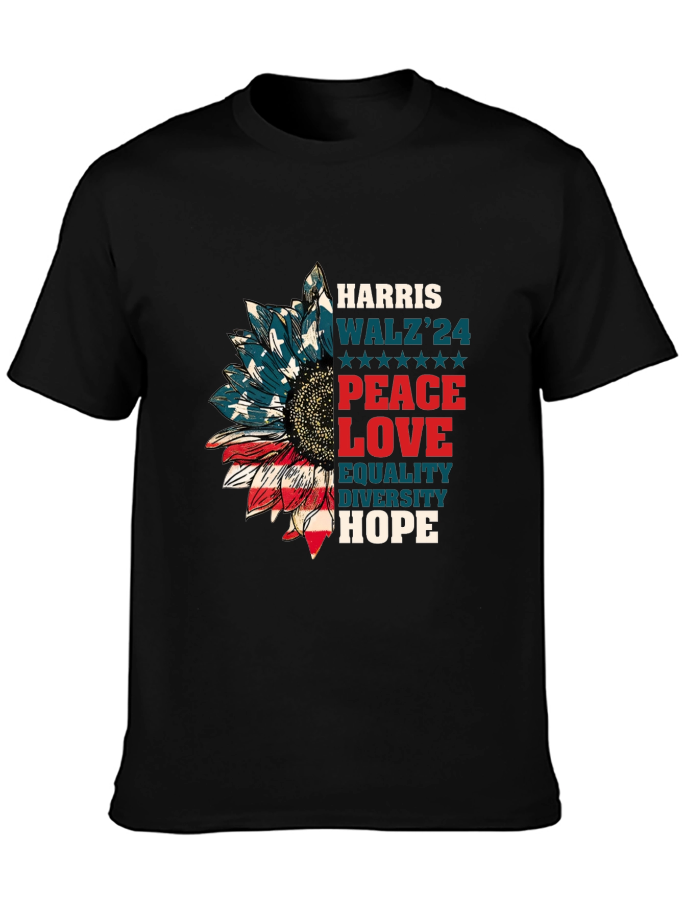 Harris Walz 2024 Patriotic Sunflower T-Shirt