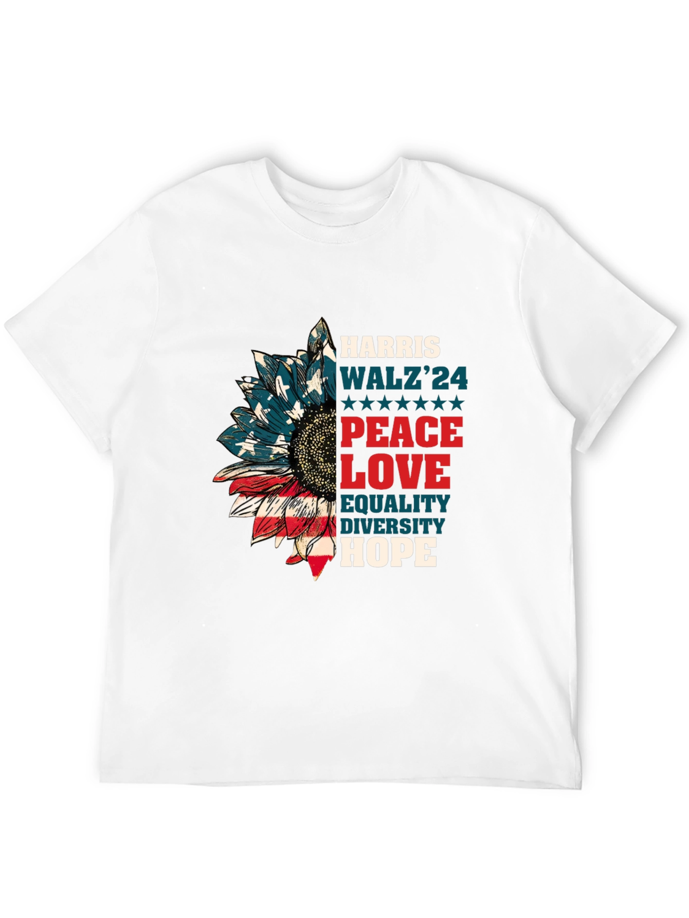 Harris Walz 2024 Patriotic Sunflower T-Shirt